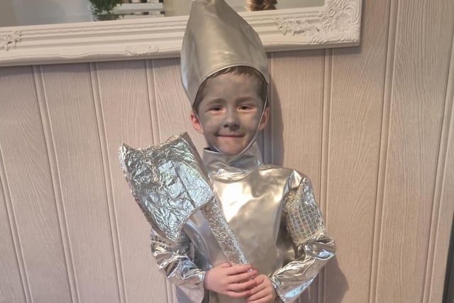 Patrick Niland as the tin man from The Wizard of Oz