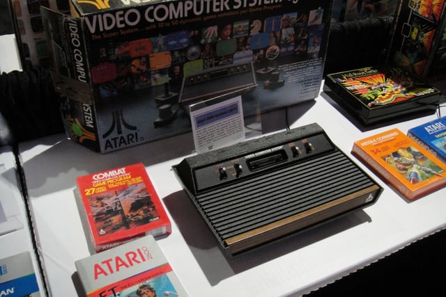 In the late 70s, the Atari was the games console to own, going on to sell millions of copies worldwide. Sales of the console got off to a shaky start in 1977 as consumers were unfamiliar with swappable games cartridges, but by Christmas 1979, the Atari took the world by storm allowing gamers to play arcade classics including Pong, PacMan and Space Invaders. Photo credit: Doug Kline, Wikimedia commons