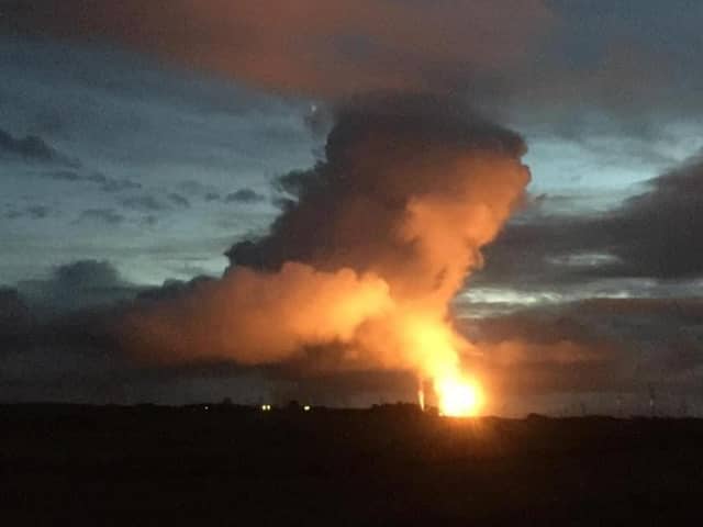The flaring at Mossmorran earlier this month which led to more than 700 complaints to Scottish Environment Protection Agency (SEPA) Pic: Margaret Paterson