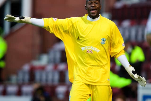 Ma-Kalambay made his debut for Hibs in a 1-0 victory at Tynecastle. It was his first competitive first-team match in football. Picture: SNS