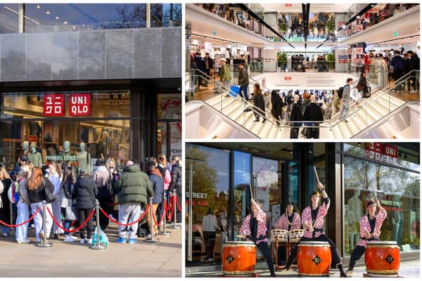 Hundreds of shoppers queued on Princes Street in Edinburgh hours before the opening of Scotland's first UNIQLO store.