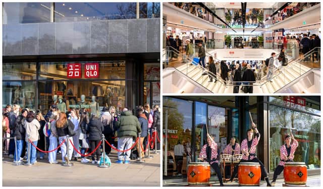 Hundreds of shoppers queued on Princes Street in Edinburgh hours before the opening of Scotland's first UNIQLO store.
