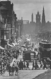 These days it's a lot less busy, but Princes Street used to be a haven for shoppers. Here we see a packed Princes Street in 1955.