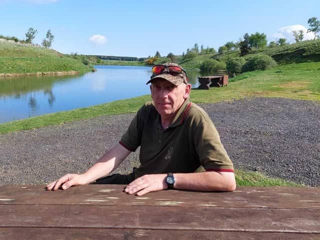 Derek Plenderleith with the middle lake at Tweeddale behind him