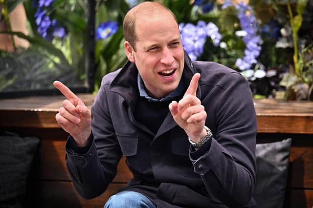 Prince William joined football fans from across the Scottish emergency services, alongside their friends and family members, at a rooftop bar to watch the Scottish Cup Final between Hibernian and St Johnstone picture: by Jeff J Mitchell/Getty Images
