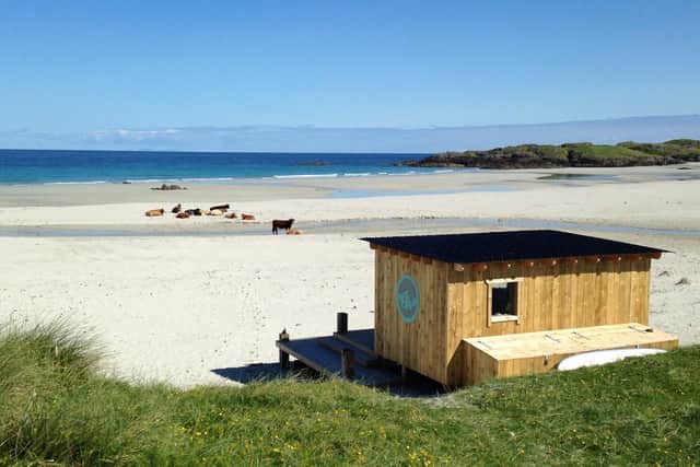 Ben's family run the Blackhouse Waterspots business from a beach hut on the Isle of Tiree.