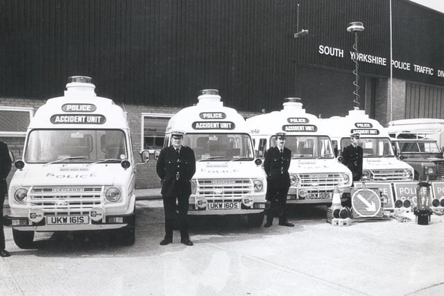 South Yorkshire Police and purpose built accident vehicles in August 1978