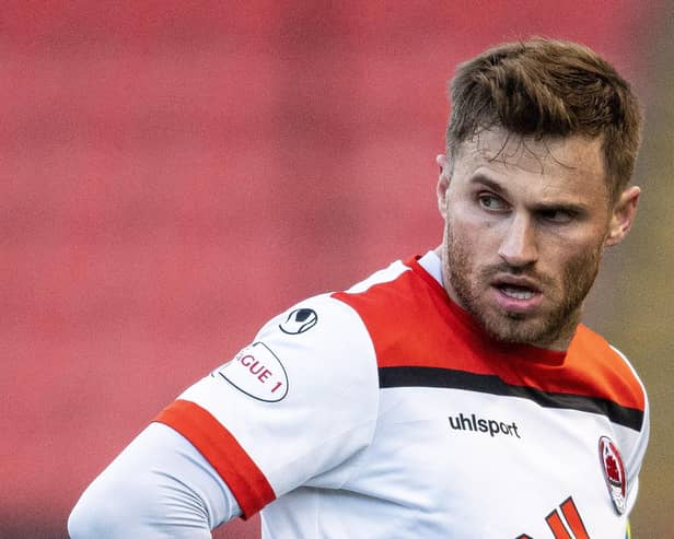 David Goodwillie, pictured in action for Clyde, has been released by Radcliffe after just one appearance. (Photo by Ross MacDonald / SNS Group)