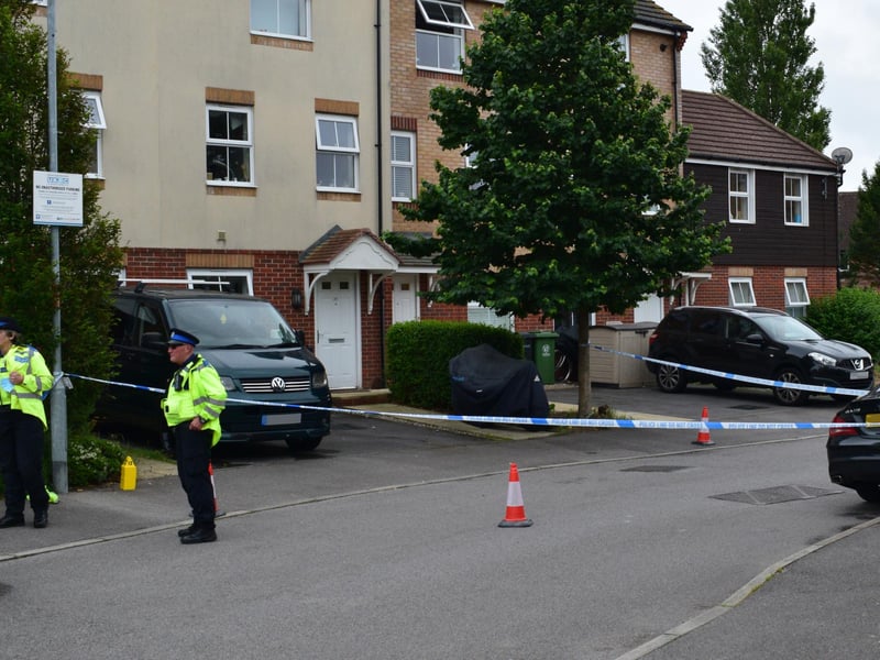 Pictures of police in East Shore Way, Milton, this afternoon. Picture: Stuart Vaizey