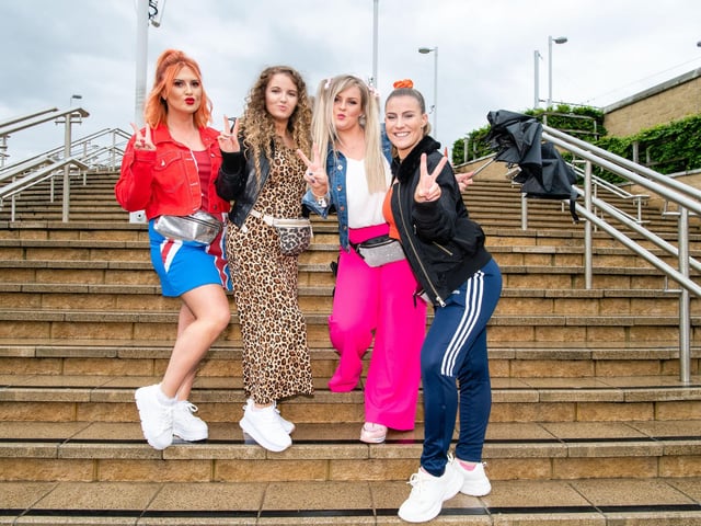 Top marks for effort: Natasha McAllister , Stephanie Watson, Kristina MacIntyre and Lucy Craig.