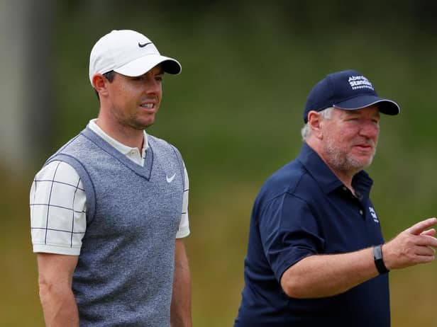 Martin Gilbert pictured with Rory McIlroy during the pro-am for the 2019 Aberdeen Standard Investments Scottish Open at The Renaissance Club. Picture: Kevin C. Cox/Getty Images.
