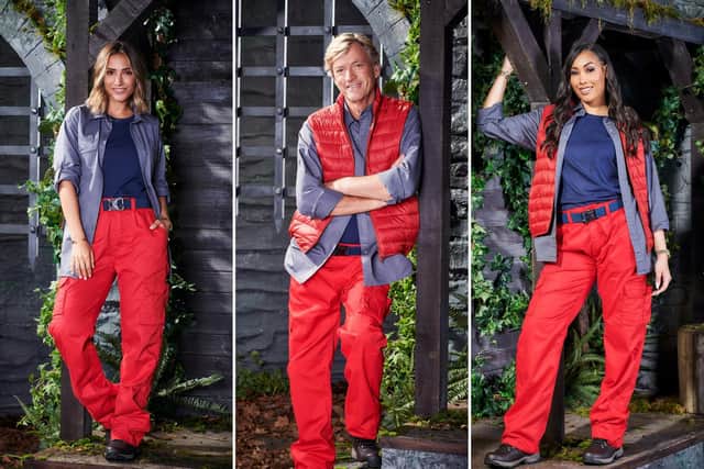 I'm A Celebrity 2021: Frankie Bridge, Richard Madeley and Snoochie Shy. (Image credit: ITV/Lifted Entertainment)