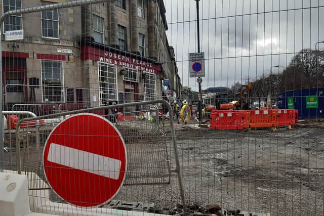 Businesses have reacted to tramworks on Leith Walk