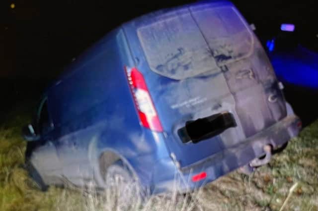 A driver was arrested and charged by Dunbar road police after 'parking' in a ditch on the A702.