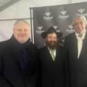 Angus Robertson with Rabbi Pinny Weinman and Scottish national Hannukah celebration sponsor Edward Green