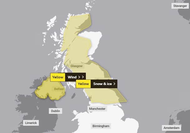 The weather warning is in place across Scotland