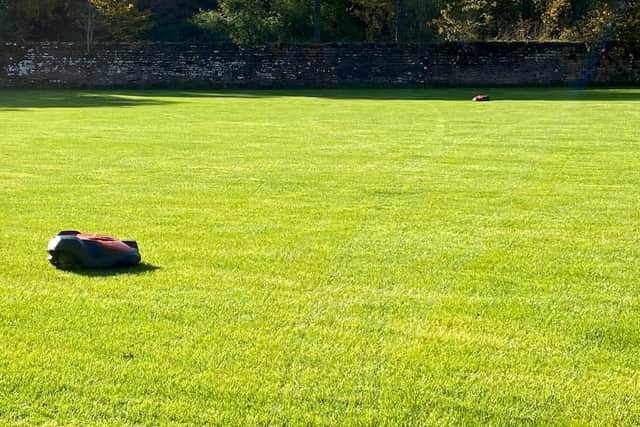 The mowers can be controlled from a remote where users can change its settings, track its movements and receive notifications if anything unusual happens (Photo: Penicuik House).