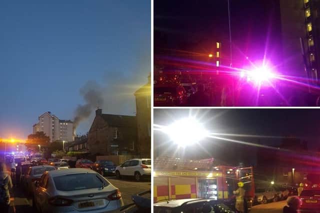 Dozens of fire fighters attended the incident on Spey Terrace, Leith. (Credit: Christopher Henson)