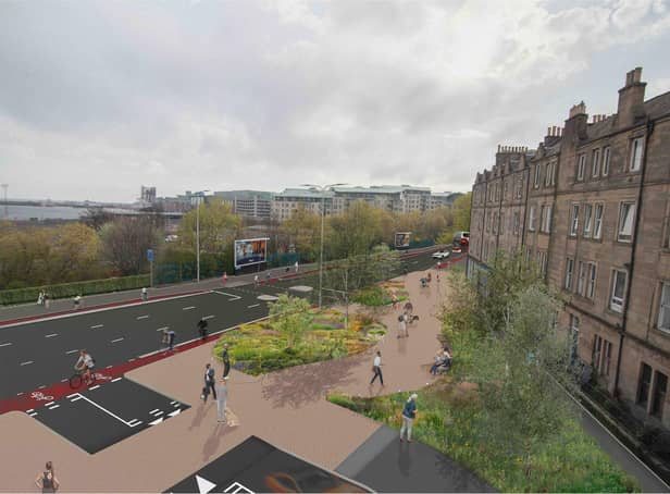 Artist's impression of the proposed pocket park at Hawthornvale in Leith.