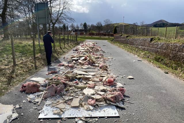 Flytipping at the Glencorse water treatment works access road. Pic: Scottish Water