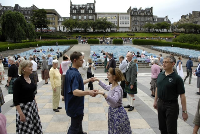 Scottish Country Dancing at the Ross Bandstand, Princes Street Gardens, in July, 2008.