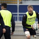 Jamie Hodgson, one of the four Edinburgh players to make their debuts for Scotland during the autumn series, back in training for his club yesterday