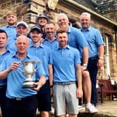Team manager Rodney French and the Craigielaw players celebrate winning the Edinburgh Summer League for the first time at Longnddry.