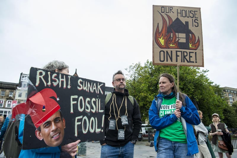 The protesters made their feelings about climate change clear, calling on governments to move away from oil and gas.