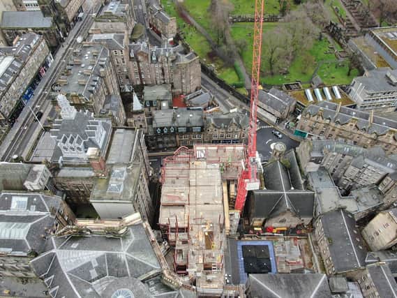 Aerial shot of Edinburgh Vrigin Hotel development picture: William Bell