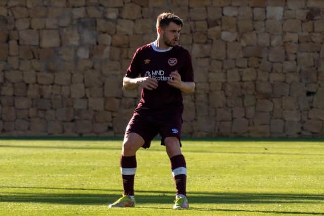 Alan Forrest in action during Hearts' friendly defeat to Blackburn Rovers on Friday afternoon. Picture: Contributed