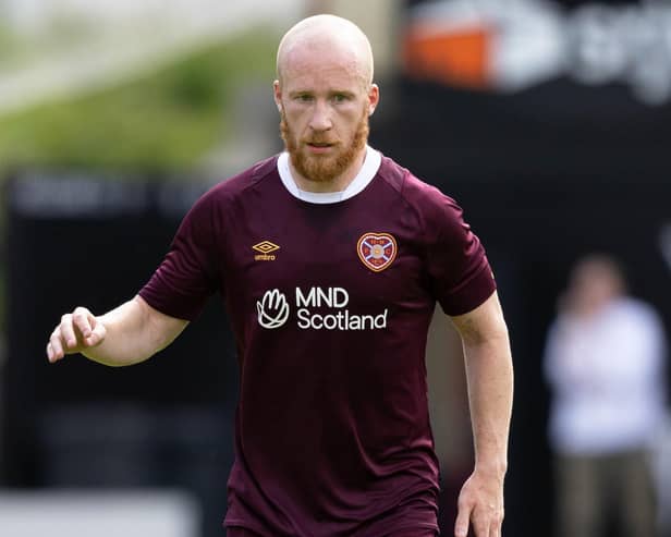 Hearts striker Liam Boyce was taken off injured during the friendly. Picture: SNS