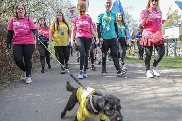 Ms Sturgeon chose to do her Kiltwalk in the sunshine at Balloch near Loch Lomond.
Pic: Kiltwalk