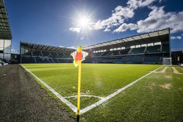 Hibs boss Lee Johnson wants the grass cut to a certain height on matchdays at Easter Road. Picture:  Ross Parker / SNS