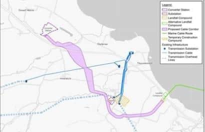 Map shows ScottishPower's proposed new link.