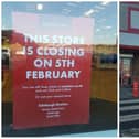A sign at the entrance of Matalan's store at Seafield Road in Edinburgh announces it will close on February 5.