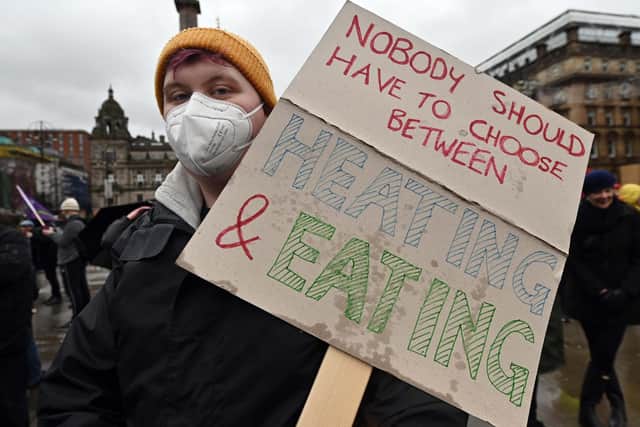 Stock photo by John Devlin of a Cost of living protest held in Glasgow earlier this year.