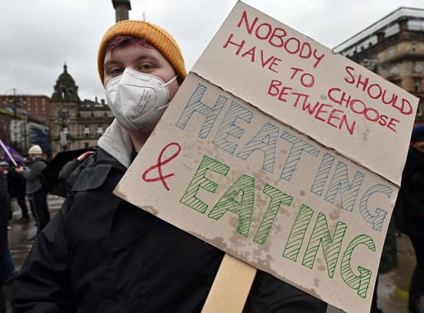 Stock photo by John Devlin of a Cost of living protest held in Glasgow earlier this year.