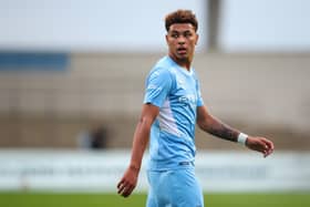 Morgan Rogers in action for Manchester City during a pre-season friendly against Barnsley