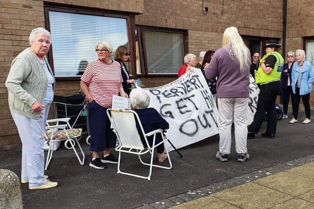 Homeowners have staged two demonstrations over the past week after paedophile Graham Brown was moved by the local authority into a flat at Watt’s Close in Musselburgh.