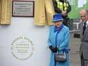 HM Queen Elizabeth opening Newtongrange railway station in 2015.