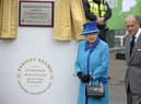 HM Queen Elizabeth opening Newtongrange railway station in 2015.