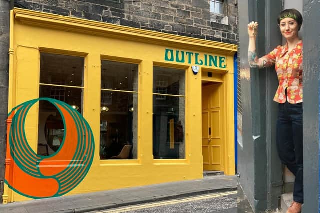 Outline, in 27 Candlemaker Row and Kay Corbett, the owner picture: Kay Corbett