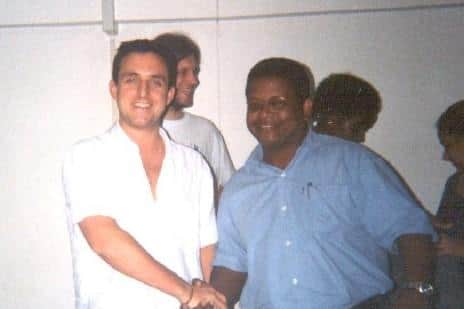 A young Alex Cole-Hamilton with Wavel Ramkalawan, who was recently elected as President of the Republic of Seychelles (Picture: Courtesy of Alex Cole-Hamilton)
