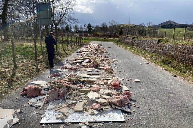 Flytipping at the Glencorse water treatment works access road. Pic: Scottish Water