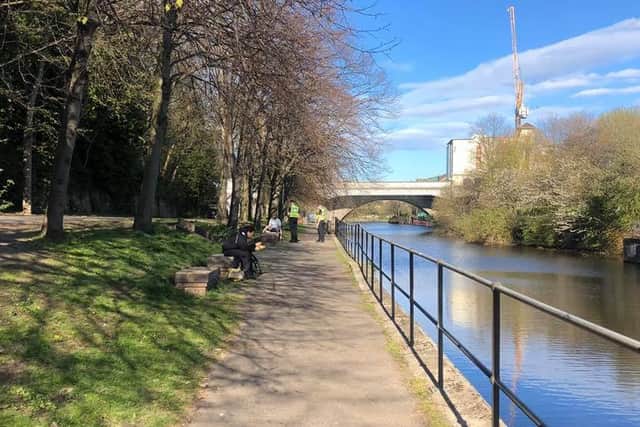 Police were doing spot checks by the Water of Leith this week.
