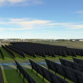 Picture of what the new eleven-acre solar farm will look like at Edinburgh Airport (Photo: Edinburgh Airport).