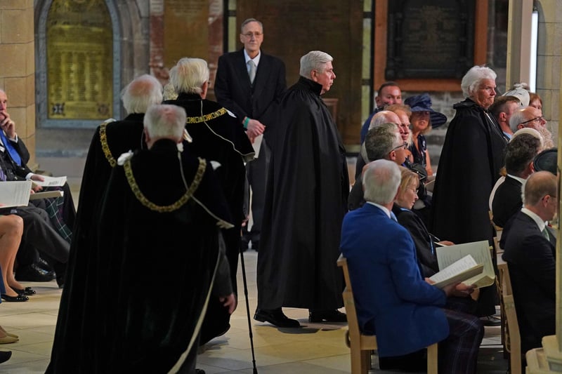 The National Service of Thanksgiving and Dedication for King Charles III and Queen Camilla also saw officials arrive at St Giles' Cathedral.
