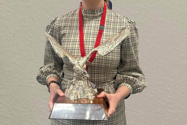 Kristy Ireland with her RAeS award