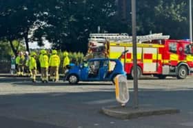 Police and fire crews were called to a crash on Niddrie Mains Road in Edinburgh. Picture: David Hume