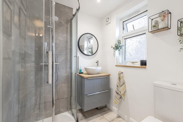 The property's stylish contemporary shower room.